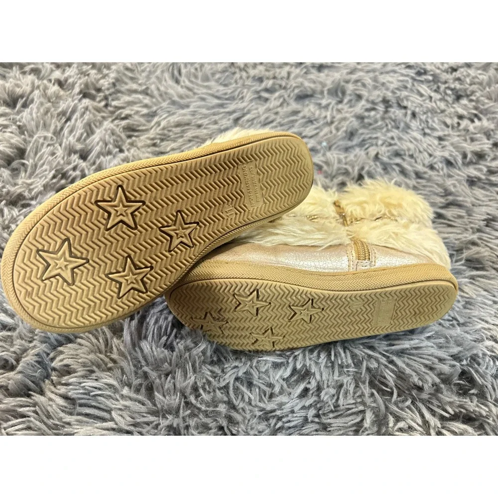 Cat & Jack Boots Kids 11 Rose‎ Gold Metallic Winter Glam